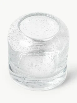 Mundgeblasene Teelichthalter Dylla mit Luftbläschen, 2er-Set