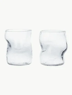 Mundgeblasene Wassergläser Dimple, 2er-Set