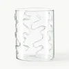 Mundgeblasene Wassergläser Doodle mit Strukturmuster, 2er-Set