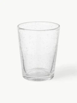 Mundgeblasene Wassergläser Bubble mit dekorativen Luftbläschen, 4 Stück