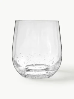 Mundgeblasene Wassergläser Bubble mit dekorativen Luftbläschen, 4 Stück