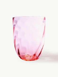 Mundgeblasene Wassergläser Swirl, 6 Stück