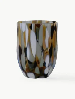 Mundgeblasene Wassergläser Big Confetti, 6 Stück