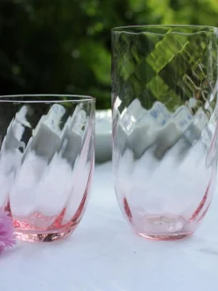 Mundgeblasene Wassergläser Swirl, 6 Stück