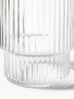Mundgeblasene Wassergläser Ripple mit Rillenrelief, 4er-Set
