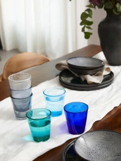 Mundgeblasene Wassergläser Cancun mit Luftbläschen, 6er-Set