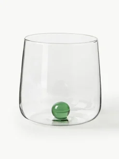 Mundgeblasene Wassergläser Bilia aus Borosilikatglas, 6er-Set