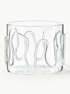 Mundgeblasene Wassergläser Doodle mit Strukturmuster, 2er-Set