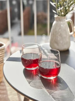 Mundgeblasene Wassergläser Bubble mit dekorativen Luftbläschen, 4 Stück