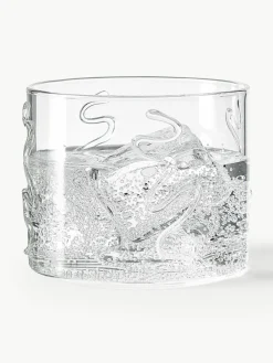 Mundgeblasene Wassergläser Doodle mit Strukturmuster, 2er-Set