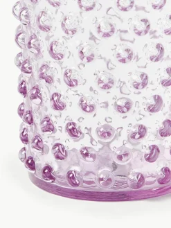 Mundgeblasene Wassergläser Hobnail, 6 Stück