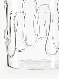 Mundgeblasene Wassergläser Doodle mit Strukturmuster, 2er-Set