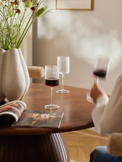 Mundgeblasene Weingläser Aleo mit goldfarbenem Rand, 4 Stück