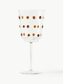 Mundgeblasene Weingläser Nob aus Borosilikatglas, 2 Stück