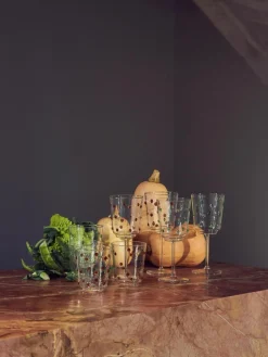 Mundgeblasene Weingläser Nob aus Borosilikatglas, 2 Stück