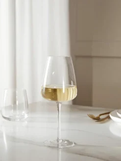 Mundgeblasene Weißweingläser Ellery, 4 Stück