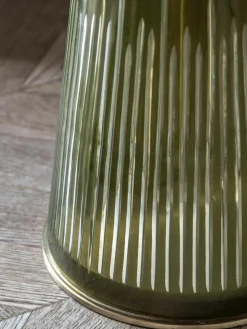 Mundgeblasener Glas-Beistelltisch Seville mit Marmor-Tischplatte, rund