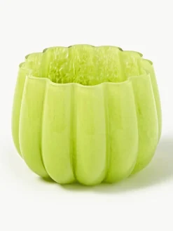 Mundgeblasener Glas-Teelichthalter Melon