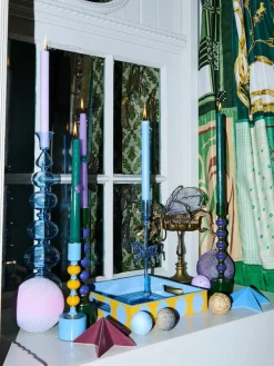 Mundgeblasener Kerzenhalter Pegasus aus Borosilikatglas