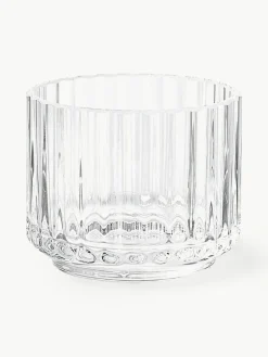 Mundgeblasener Teelichthalter Lyngby mit geriffelter Oberfläche