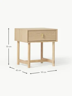 Nachttisch Diana aus Eichenholz mit Schublade