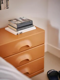 Nachttisch Ginger Orange mit Schubladen