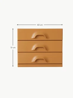 Nachttisch Ginger Orange mit Schubladen