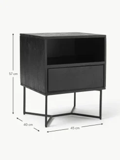 Nachttisch Luca aus Mangoholz mit Schublade