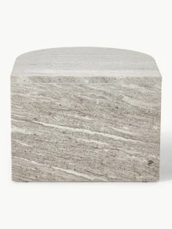 Ovale Couchtische Leander aus Metall und Marmor, 2er-Set