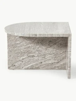 Ovale Couchtische Leander aus Metall und Marmor, 2er-Set