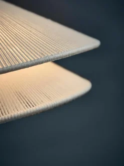 Pendelleuchte Kiku aus Leinen