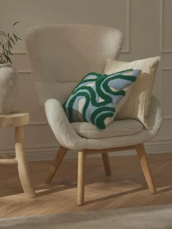 Plissierte Baumwoll-Kissenhülle Artemis