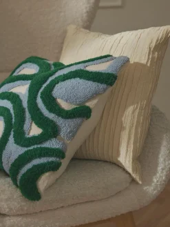 Plissierte Baumwoll-Kissenhülle Artemis