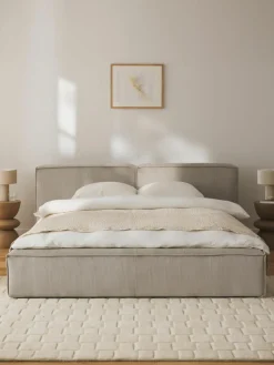 Polsterbett Lennon aus Cord mit Stauraum