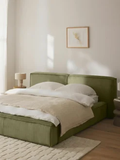 Polsterbett Lennon aus Cord mit Stauraum