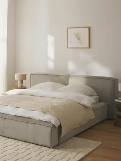 Polsterbett Lennon aus Cord mit Stauraum