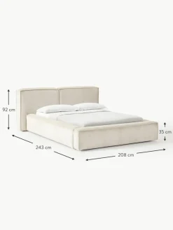 Polsterbett Lennon aus Cord mit Stauraum