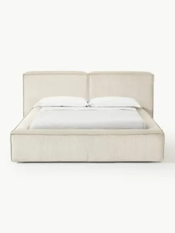 Polsterbett Lennon aus Cord mit Stauraum