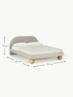 Polsterbett Rena mit Kugelfüßen aus Eichenholz