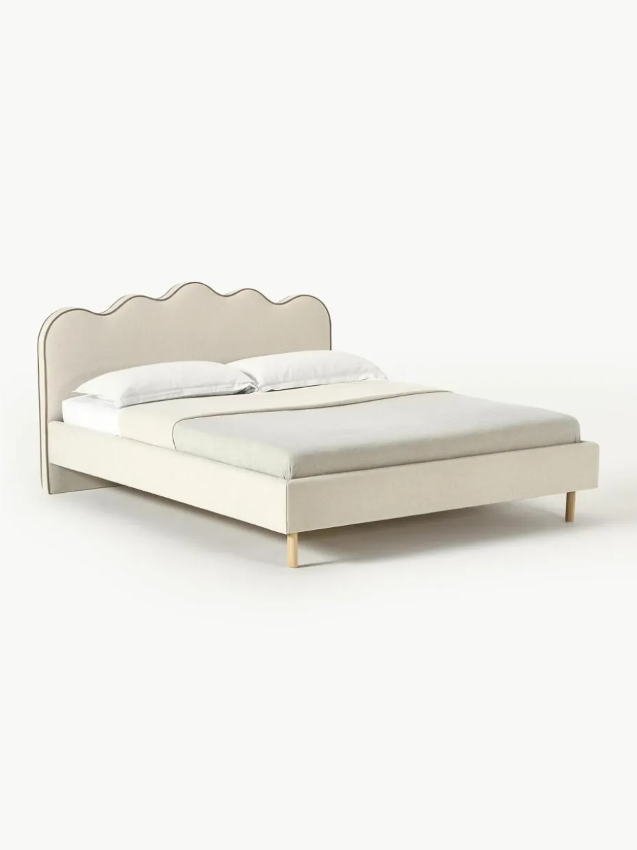 Polsterbett Romy mit gewelltem Kopfteil