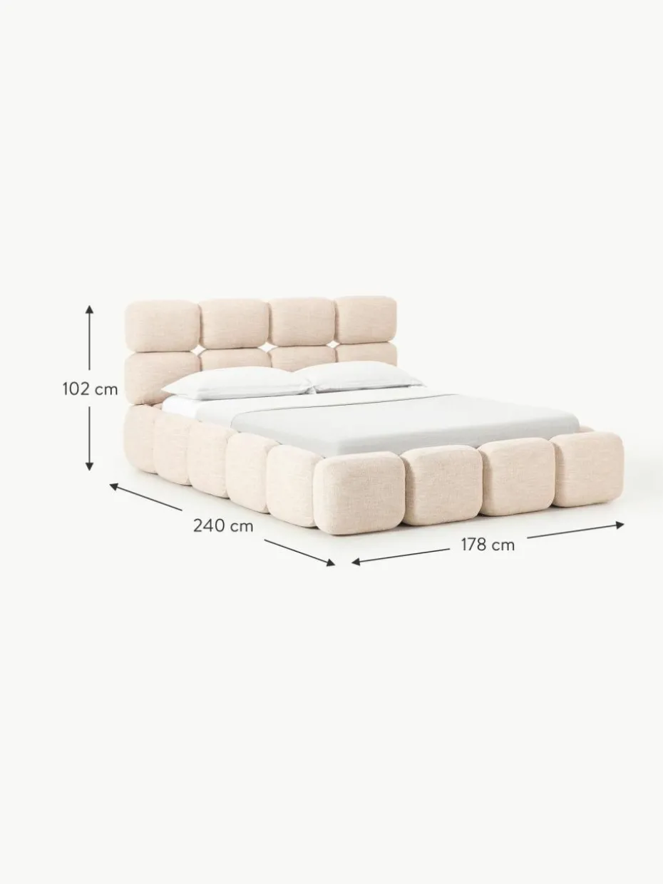 Polsterbett Tayla aus Bouclé