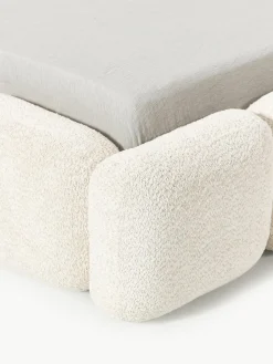 Polsterbett Tayla aus Teddy-Bouclé mit Stauraum