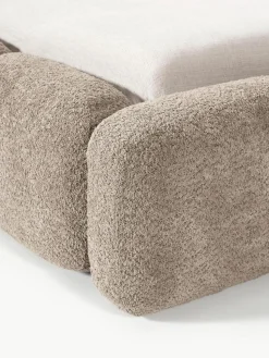 Polsterbett Tayla aus Teddy-Bouclé mit Stauraum
