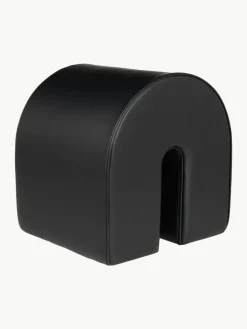 Polsterhocker Curved aus Anilinleder