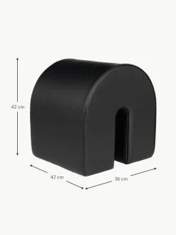 Polsterhocker Curved aus Anilinleder