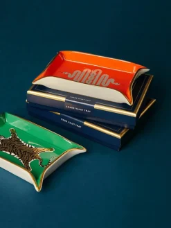 Porzellan Deko-Tablett Snake mit Gold