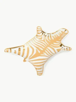 Porzellan Deko-Tablett Zebra mit Gold