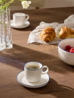 Porzellan-Espressotassen Facile mit Untertassen, 2 Stück