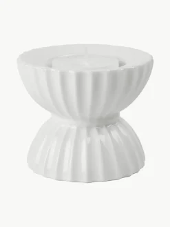 Porzellan-Teelichthalter Tura mit geriffelter Oberfläche