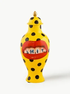 Porzellan-Vase Toiletpaper mit Deckel, H 47 cm